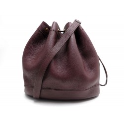 SAC A MAIN HERMES MARKET SEAU EN CUIR TOGO BORDEAUX LEATHER BUCKET PURSE 3100€