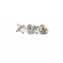 BOUCLES D'OREILLES EN OR BLANC & DIAMANTS 4MM 0.46 CT