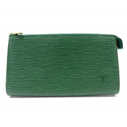 SAC A MAIN LOUIS VUITTON POCHETTE ACCESSOIRES CUIR EPI VERT CLUTCH POUCH 560€