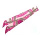 NEUF FOULARD HERMES TWILLY FOULARD MAILLONS EN SOIE ROSE + BOITE NEW SCARF 150€