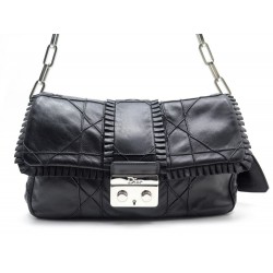 SAC A MAIN CHRISTIAN DIOR MISS MEDIUM CUIR CANNAGE NOIR & ARGENT HAND BAG 2340€