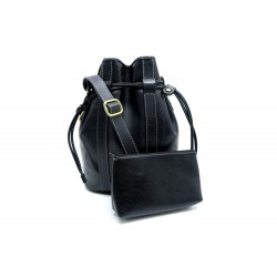 SAC A MAIN LANCEL LE SEAU ELSA BESACE CUIR TOILE ENDUITE NOIR TROUSSE PURSE 325€