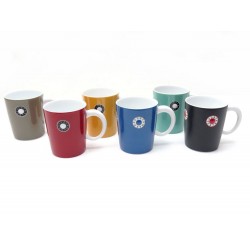 NEUF LOT DE 6 MUGS BERNARDAUD PAROS EN PORCELAINE MULTICOLORE TASSES CUPS 300€