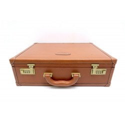 VINTAGE PORTE DOCUMENTS LANCEL MALLETTE ATTACHE CASE EN CUIR GOLD BRIEFCASE