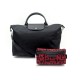 NEUF SAC A MAIN LONGCHAMP LE PLIAGE NEO L + POCHETTE LGP TOILE NOIR & ROUGE 215€