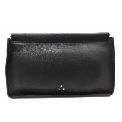 NEUF POCHETTE JEROME DREYFUS CLIC CLAC L CUIR NOIR 