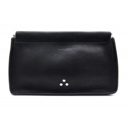 NEUF SAC POCHETTE A MAIN JEROME DREYFUSS CLIC CLAC M CUIR NOIR NEW POUCH 185€