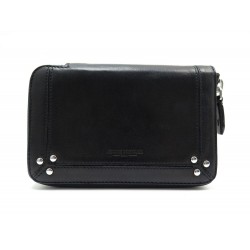 NEUF PORTEFEUILLE JEROME DREYFUS JULIEN CUIR CHEVRE NOIR NEW LEATHER WALLET 290€