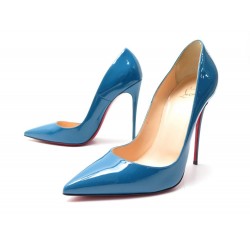 CHAUSSURES CHRISTIAN LOUBOUTIN SO KATE 120 CUIR VERNI OCEAN 