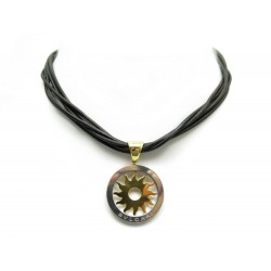 COLLIER PENDENTIF BULGARI TONDO OR ET ACIER