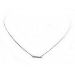 COLLIER MESSIKA GATSBY BARRETTE HORIZONTALE EN OR BLANC 14K 10 DIAMANTS 0.1€