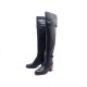 BOTTES CHRISTIAN LOUBOUTIN CUISSARDES CUIR NOIR 40 