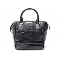 SAC A MAIN GUCCI SNOW GLAM BOSTON SMALL 181527 EN CUIR VERNIS NOIR HANDBAG 1255€