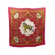 FOULARD HERMES CHEVAL TURC CARRE 90 VAUZELLES EN SOIE ROUGE RED SILK SCARF 370€