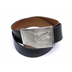 CEINTURE LOUIS VUITTON TRAVELLING CUIR NOIT T90 