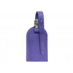 NEUF PORTE ADRESSE ETIQUETTE LOUIS VUITTON CUIR LEZARD VIOLET NEW LABEL HOLDER