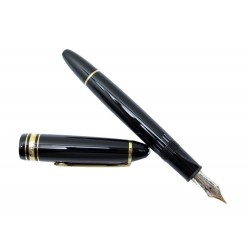 NEUF STYLO PLUME MONTBLANC MEISTERSTUCK 146 RESINE NOIRE + ENCRIER FOUNTAIN PEN 