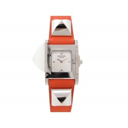 NEUF MONTRE HERMES MEDOR COLLIER DE CHIEN QUARTZ 