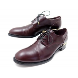 NEUF CHAUSSURES LOUIS VUITTON 39 DERBY EN CUIR BORDEAUX BURGUNDY SHOES 650€