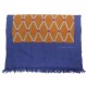 FOULARD CHALE HERMES EN CACHEMIRE ET SOIE BLEU BLUE CASHMERE AND SILK SHAWL 850€