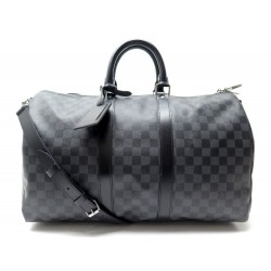 SAC DE VOYAGE A MAIN LOUIS VUITTON KEEPALL N41418 45 DAMIER GRAPHITE 