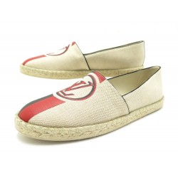 NEUF CHAUSSURES LOUIS VUITTON ESPADRILLES POSTCARD BEIGE 39.5 + BOITE SHOES 460€