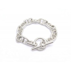 BRACELET CHAINE D'ANCRE 12 MAILLONS T 19 EN ARGENT MASSIF 71 GR + ECRIN SILVER