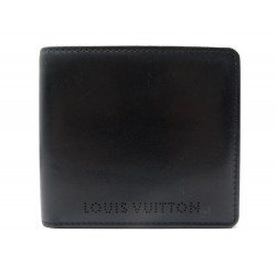 PORTEFEUILLE LOUIS VUITTON EN CUIR NOIR PERFORE PERFORATED LEATHER WALLET 460€