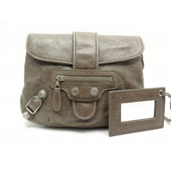 POCHETTE BALENCIAGA CUIR TAUPE 