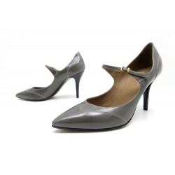 NEUF CHAUSSURES HERMES DEESSE 38 ESCARPINS EN CUIR GRIS + BOITE SAC SHOES 720€