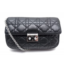 SAC A MAIN CHRISTIAN DIOR S0231PGAI MISS PROMENADE CUIR CANNAGE NOIR BAG 1350€