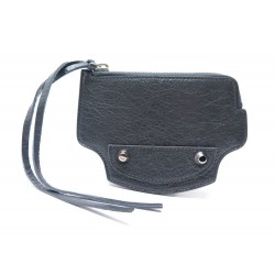 NEUF PORTE MONNAIE BALENCIAGA SMILE 452461 EN CUIR GRIS + BOITE NEW WALLET 570€