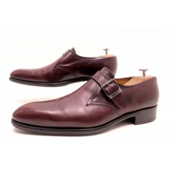 CHAUSSURES JM WESTON MONK STRAP SOULIERS A BOUCLE CUIR BORDEAUX 7D 41 BOITE 760€