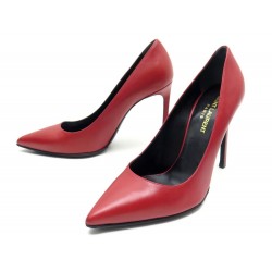 CHAUSSURES SAINT LAURENT 315534 ESCARPINS 36.5 CUIR ROUGE +BOITE PUMP SHOES 540€