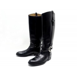 CHAUSSURES GUCCI BOTTES CHARLOTTE 246703 36 IT 37 FR EN CUIR NOIR + BOITE 1525€