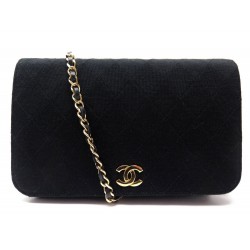 SAC A MAIN CHANEL TIMELESS EN JERSEY NOIR MATELASSE BLACK SHOULDER HANDBAG 2800€