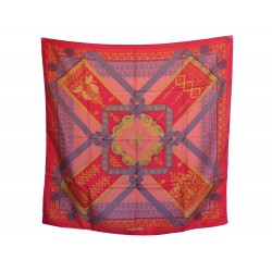 NEUF FOULARD HERMES BRINS D OR JULIA ABADIE EN SOIE ROSE + BOITE SILK SCARF 370€