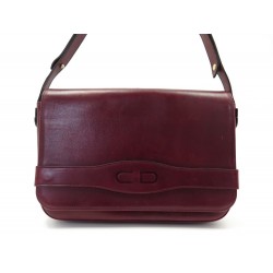 VINTAGE SAC A MAIN CHRISTIAN DIOR BESACE EN CUIR BORDEAUX LEATHER HAND BAG 700€