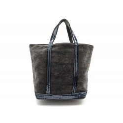 NEUF SAC A MAIN VANESSA BRUNO CABAS MOYEN CUIR VELOURS PAILLETTES HAND BAG 210€