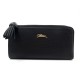 NEUF PORTEFEUILLE LONGCHAMP PENELOPE L3418843001 CUIR GRAINE NOIR + BOITE 240€