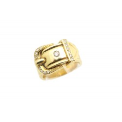 VINTAGE BAGUE HERMES EN OR JAUNE ET DIAMANTS T48 + ECRIN 