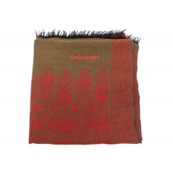 ETOLE YVES SAINT LAURENT ECHARPE ORANGE ET MARRON BROWN STOLE SCARF 695€