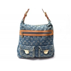 SAC A MAIN LOUIS VUITTON BAGGY GM TOILE MONOGRAM DENIM BLEU CUIR HAND BAG 1530€