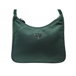 NEUF SAC A MAIN PRADA HOBO MINI TESSUTO EN NYLON VERT GREEN HAND BAG PURSE 340€