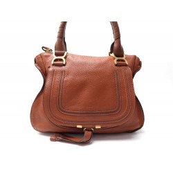 SAC A MAIN CHLOE MARCIE MM EN CUIR GRAINE MARRON BROWN LEATHER HAND BAG 1550€