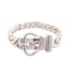 BRACELET HERMES GOURMETTE EN ARGENT MASSIF 74G CEINTURON + BOITE 