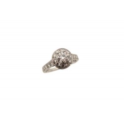 BAGUE VAN CLEEF & ARPELS SOLITAIRE ICONE DIAMANT 0.7 CT PLATINE 