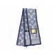 NEUF FOULARD LOUIS VUITTON LAVALLIERE MONOGRAM BANDEAU SOIE BLEU SILK SCARF 155€