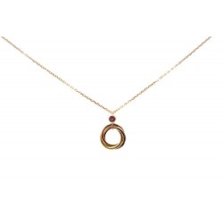 NEUF COLLIER PENDENTIF CARTIER TRINITY BABY 3 ORS SAPHIR ROSE + ECRIN 