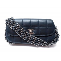 SAC A MAIN CHANEL MINI TIMELESS CHAINE 3 RANGS EN CUIR BLEU HANDBAG PURSE 3550€